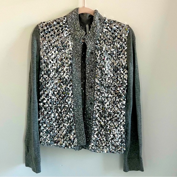 IISLI NY Rate Vintage 💯CASHMERE sequins and Swarovski Crystals sz M - Picture 14 of 16